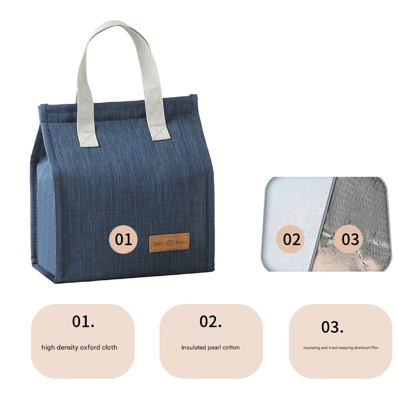 2-Piece Black Vertical Lunch Tote Set â€“ Compact Insulated Meal Bag with Large Capacity and Durable Handle for Daily Use