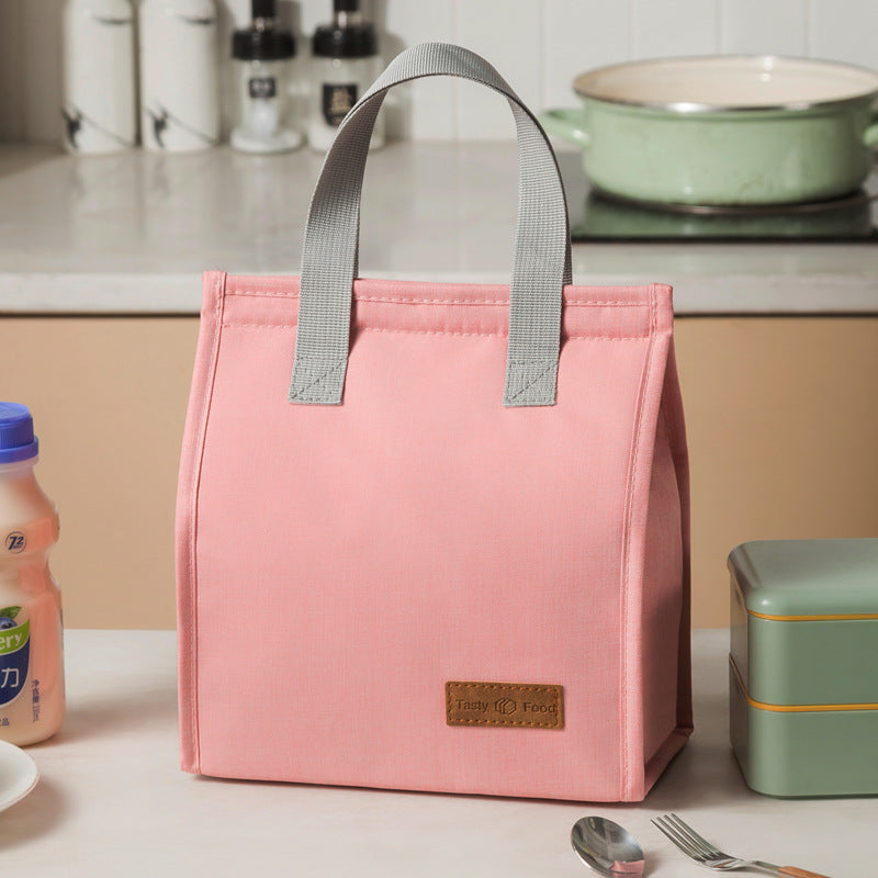 2-Piece Pink Vertical Lunch Tote Set â€“ Compact Insulated Meal Bag with Large Capacity and Durable Handle for Daily Use