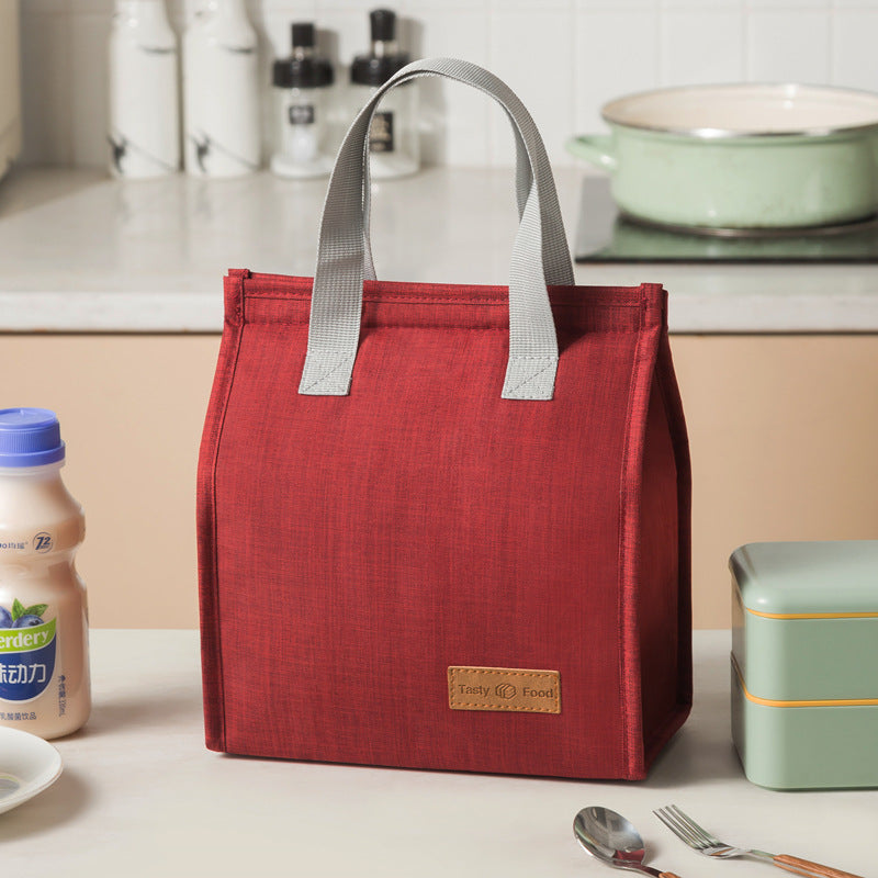 2-Piece Wine red Vertical Lunch Tote Set â€“ Compact Insulated Meal Bag with Large Capacity and Durable Handle for Daily Use