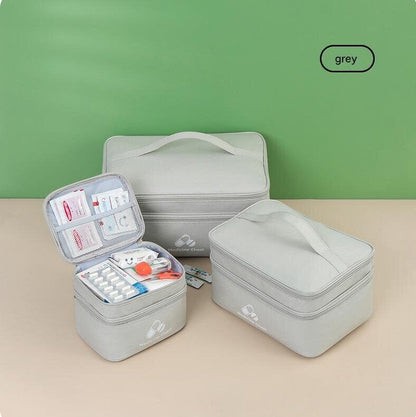 Beige 3-Piece First Aid Organizer Set â€“ Small, Medium & Large Medicine Storage Cases (19/23/35cm) for Home & Travel