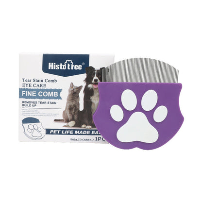 Purple Pet Grooming Comb â€“ Fine-Toothed Flea Remover with Non-Slip Grip for Cats and Dogs
