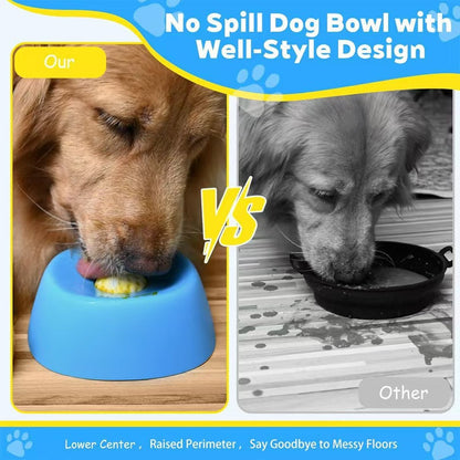 Black bowl and white ball Slow Feeding Dog Bowl with Built-In Rolling Ball â€“ Anti-Spill Pet Lick Dish for Healthy Eating Habits