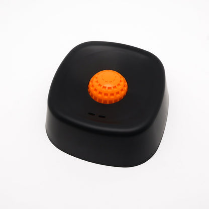 Black bowl orange ball Slow Feeding Dog Bowl with Built-In Rolling Ball â€“ Anti-Spill Pet Lick Dish for Healthy Eating Habits
