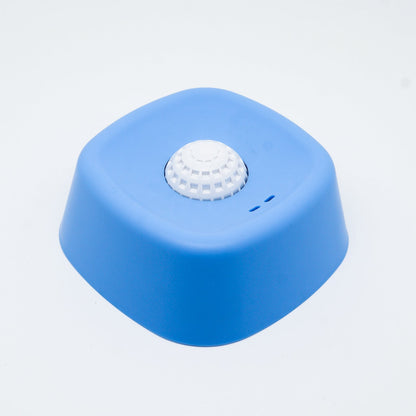Blue bowl, white ball Slow Feeding Dog Bowl with Built-In Rolling Ball â€“ Anti-Spill Pet Lick Dish for Healthy Eating Habits