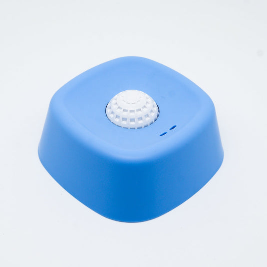 Blue bowl, white ball Slow Feeding Dog Bowl with Built-In Rolling Ball â€“ Anti-Spill Pet Lick Dish for Healthy Eating Habits