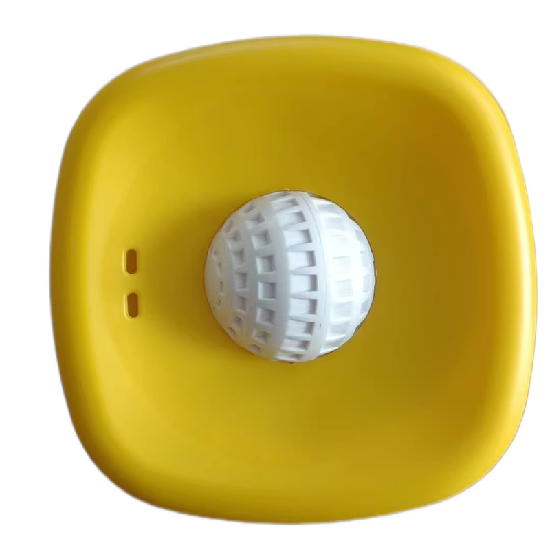 Yellow bowl, white ball Slow Feeding Dog Bowl with Built-In Rolling Ball â€“ Anti-Spill Pet Lick Dish for Healthy Eating Habits