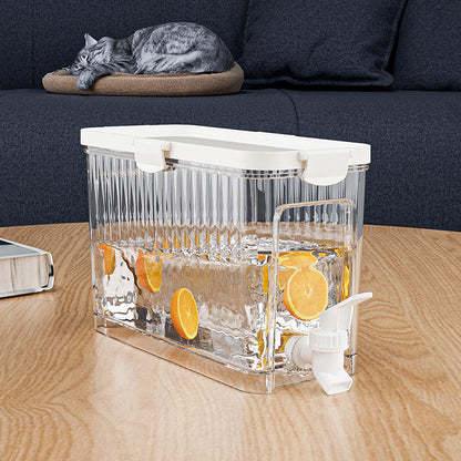 Large Capacity Cold Water Dispenser with Faucet â€“ 22.5Ã—16.5Ã—11.2cm Rectangular Beverage Container for Home Use