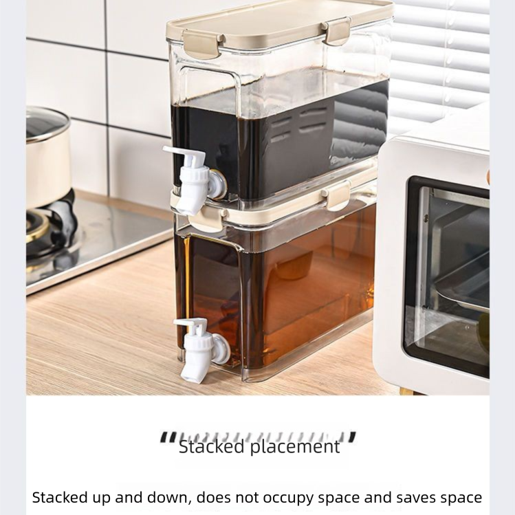 Large Capacity Cold Water Dispenser with Faucet â€“ 22.5Ã—16.5Ã—11.2cm Rectangular Beverage Container for Home Use