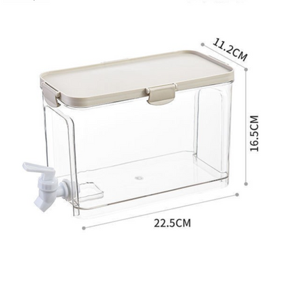 Large Capacity Cold Water Dispenser with Faucet â€“ 22.5Ã—16.5Ã—11.2cm Rectangular Beverage Container for Home Use