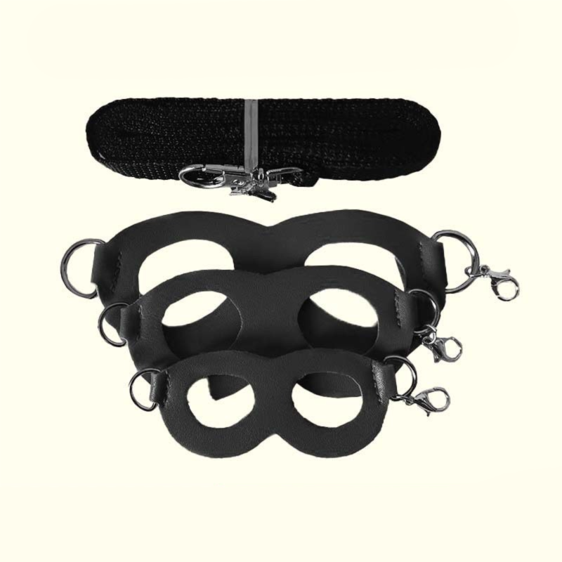 2-Pack Black Small Mammal Harness Set â€“ 6 Pcs (S/M/L Ã—2) + 2Ã—1.5m Leashes for Secure Outdoor Handling