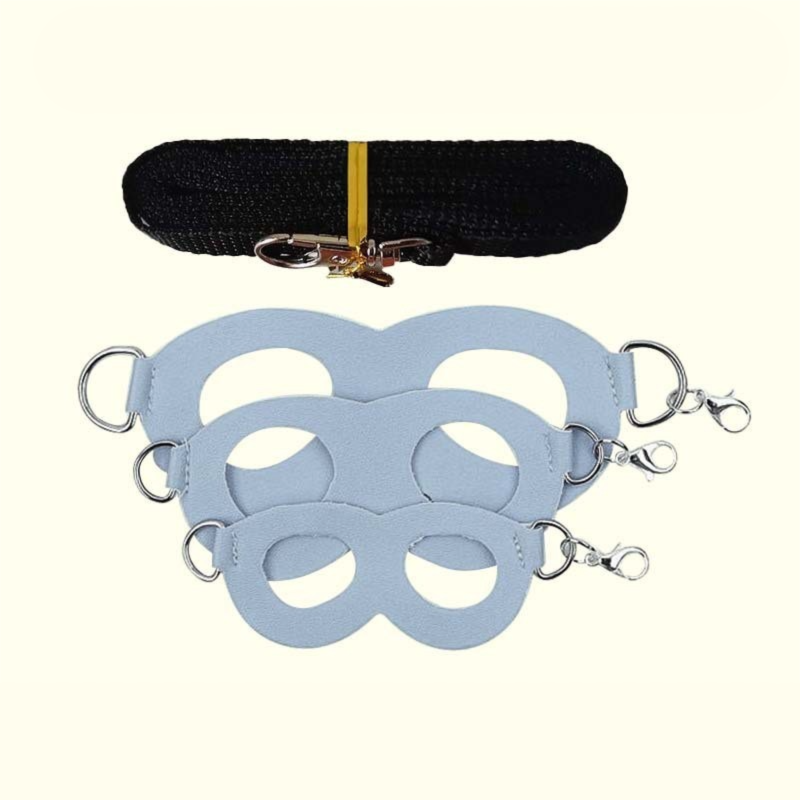 2-Pack Blue Small Mammal Harness Set â€“ 6 Pcs (S/M/L Ã—2) + 2Ã—1.5m Leashes for Secure Outdoor Handling