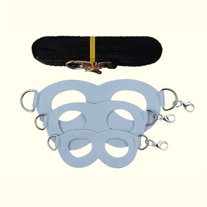 2-Pack Blue Small Mammal Harness Set â€“ 6 Pcs (S/M/L Ã—2) + 2Ã—1.5m Leashes for Secure Outdoor Handling