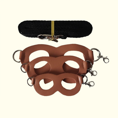 2-Pack dark brown Small Mammal Harness Set â€“ 6 Pcs (S/M/L Ã—2) + 2Ã—1.5m Leashes for Secure Outdoor Handling