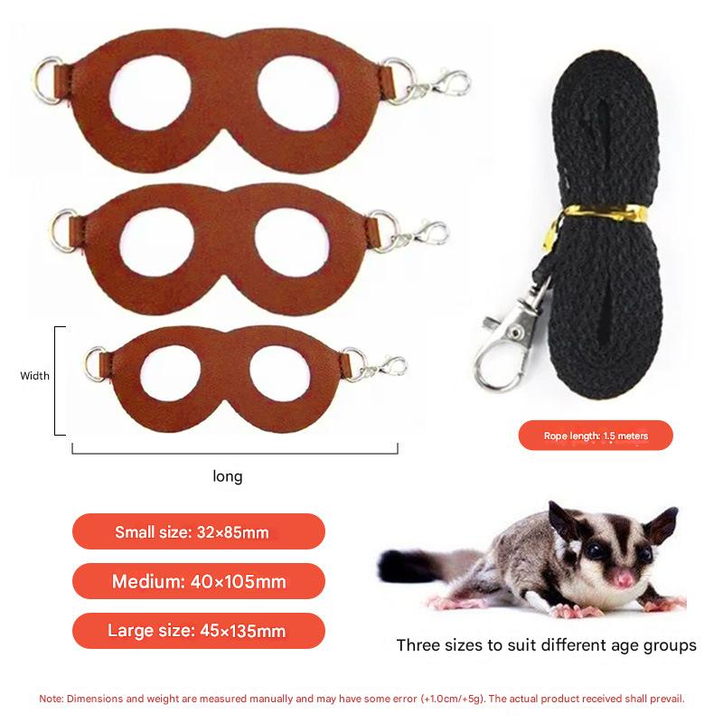 2-Pack Pink Small Mammal Harness Set â€“ 6 Pcs (S/M/L Ã—2) + 2Ã—1.5m Leashes for Secure Outdoor Handling