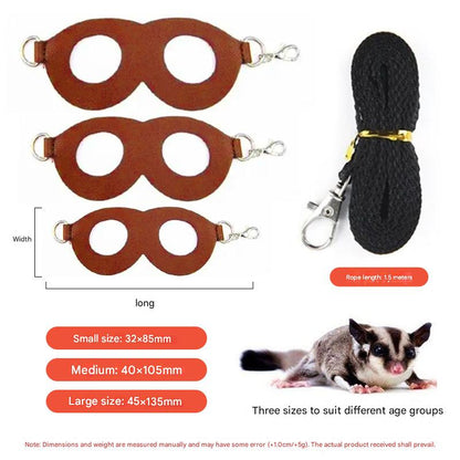 2-Pack yellow Small Mammal Harness Set â€“ 6 Pcs (S/M/L Ã—2) + 2Ã—1.5m Leashes for Secure Outdoor Handling