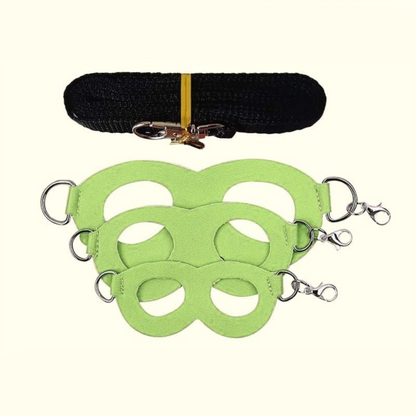 2-Pack Apple green Small Mammal Harness Set â€“ 6 Pcs (S/M/L Ã—2) + 2Ã—1.5m Leashes for Secure Outdoor Handling