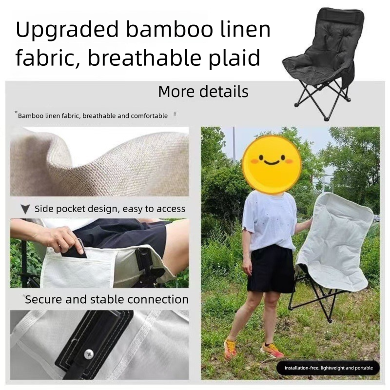 Black Fixed High-Back Folding Chair â€“ 46cm Wide Seat, 90cm Height, 250kg Load Capacity with Carry Bag
