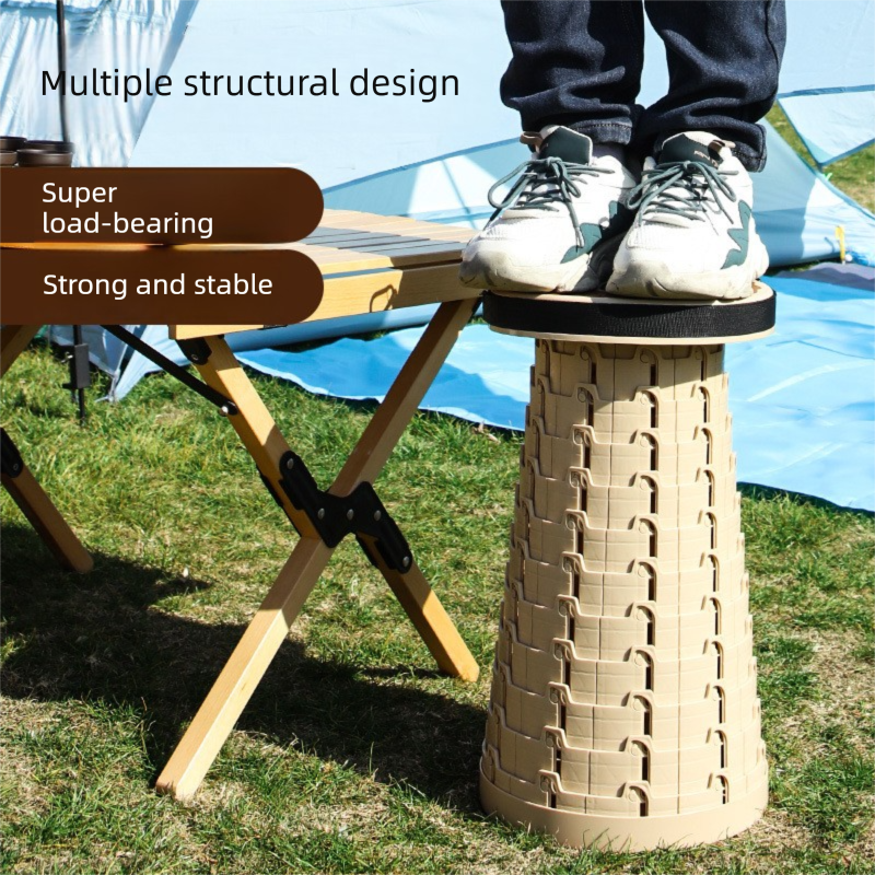 Adjustable Folding Stool â€“ Portable, Height-Regulatable Seat with Carry Bag for Outdoor Use
