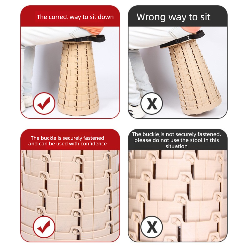 Adjustable Folding Stool â€“ Portable, Height-Regulatable Seat with Carry Bag for Outdoor Use
