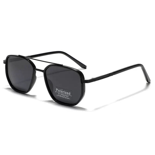 Matte black Rectangular Sunglasses â€“ Classic Frame Design with Adjustable Nose Pads for Daily Wear