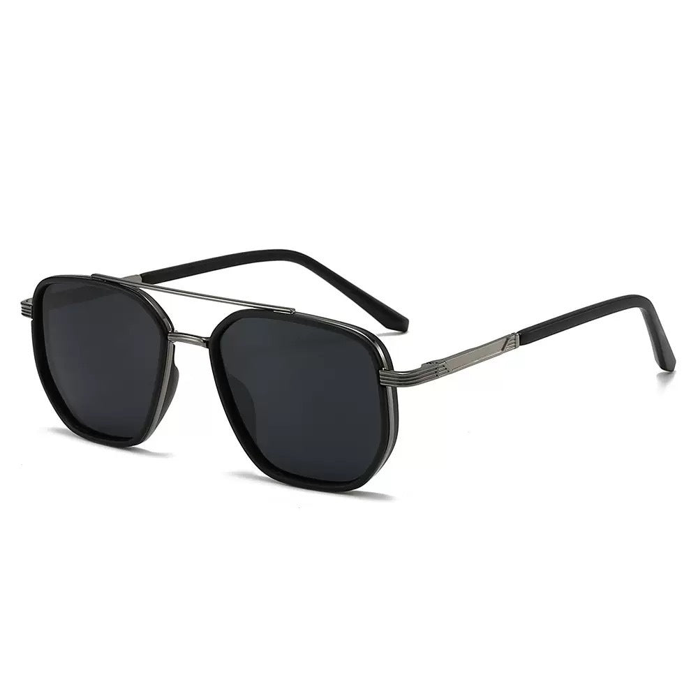 Sanded blue Rectangular Sunglasses â€“ Classic Frame Design with Adjustable Nose Pads for Daily Wear
