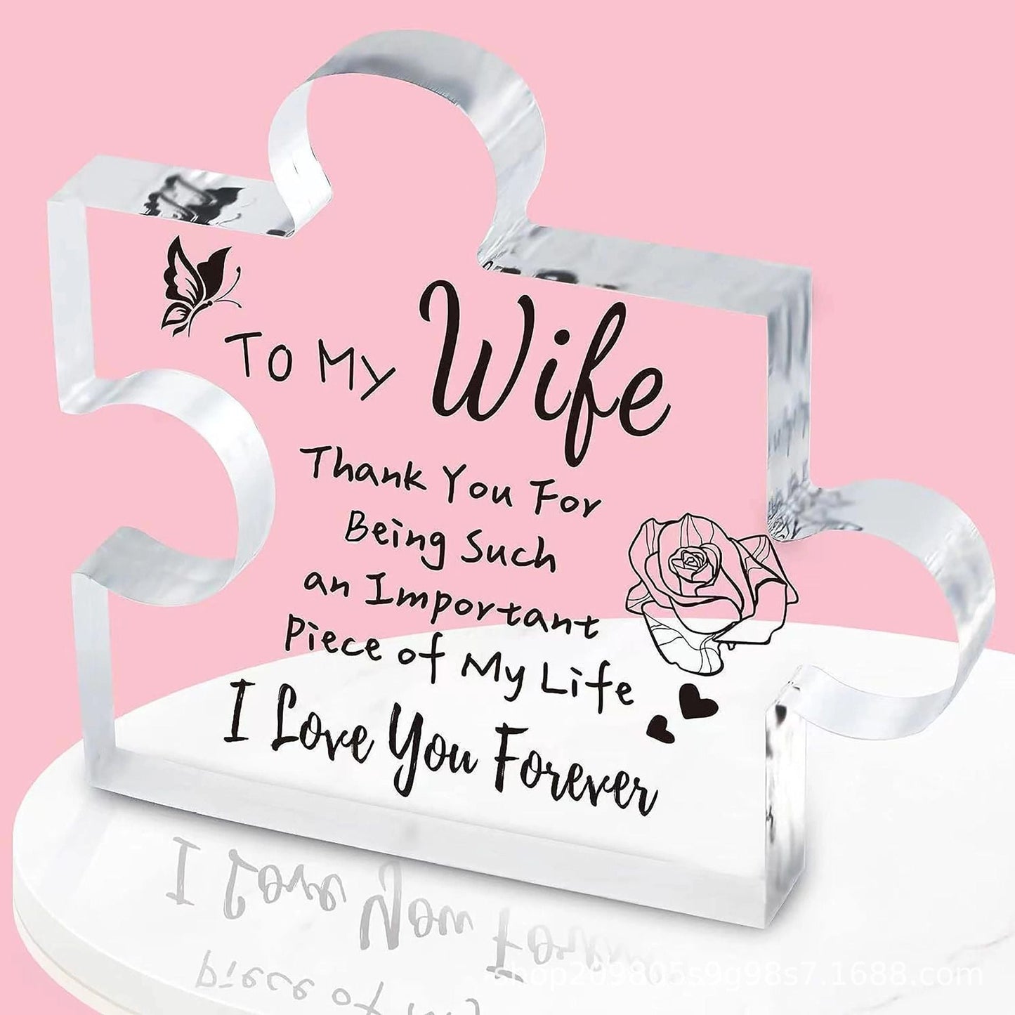 Interlocking Puzzle-Shaped Desktop Decor â€“ 10.5cm Square Display Piece for Home or Gifting(Wife)