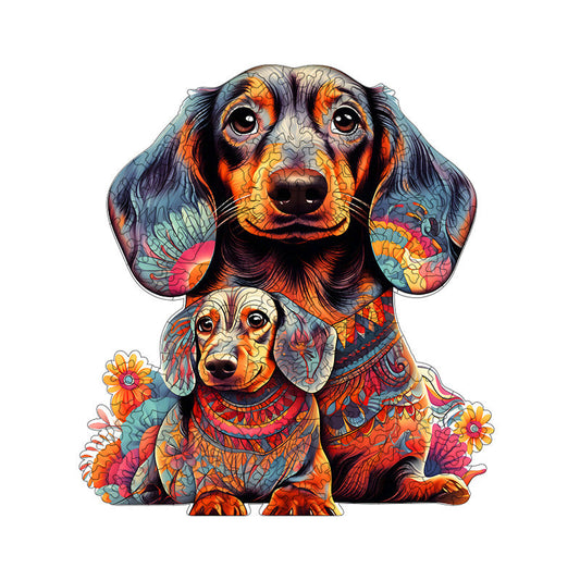 Irregular-Shaped Puzzle â€“ A3 Size (33Ã—43cm), 210-Piece Design, 4mm Thickness, Compact Packaging(A mother and her puppies)