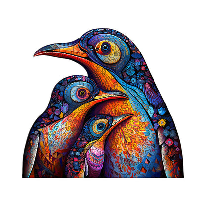 Irregular-Shaped Puzzle â€“ A3 Size (33Ã—43cm), 210-Piece Design, 4mm Thickness, Compact Packaging(Three Penguins)