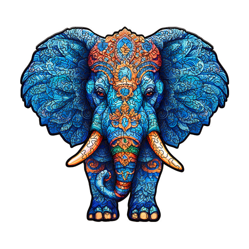 Irregular-Shaped Puzzle â€“ A3 Size (33Ã—43cm), 210-Piece Design, 4mm Thickness, Compact Packaging(Glacier Blue Elephant)