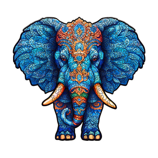 Irregular-Shaped Puzzle â€“ A3 Size (33Ã—43cm), 210-Piece Design, 4mm Thickness, Compact Packaging(Glacier Blue Elephant)