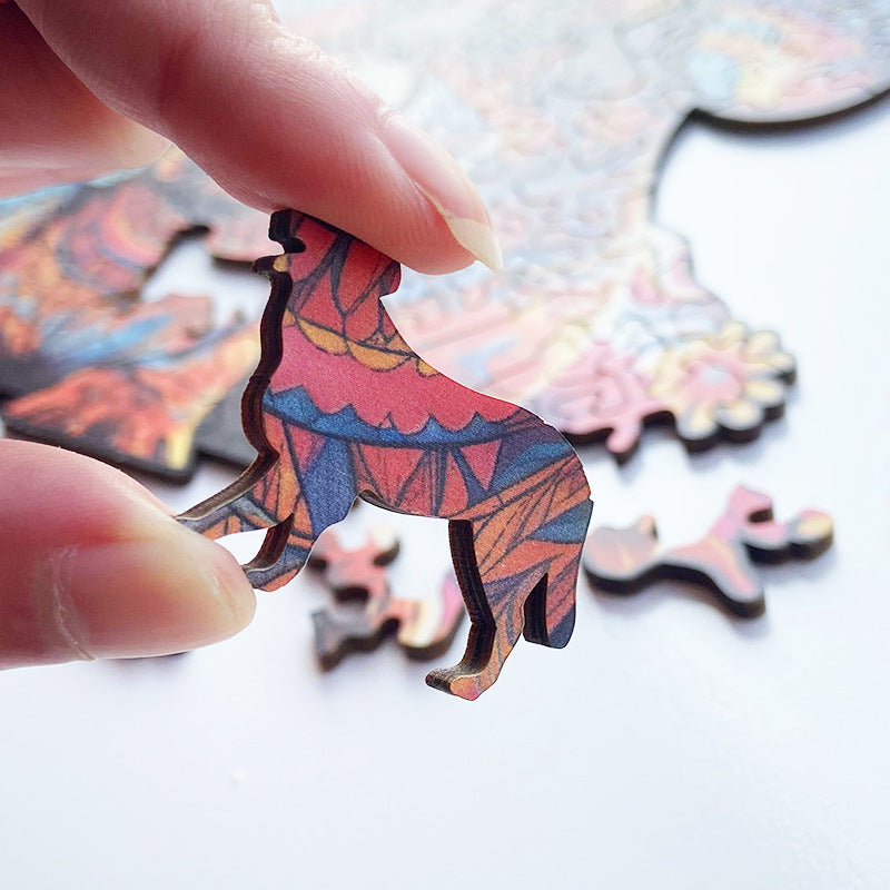 Irregular-Shaped Puzzle â€“ A3 Size (33Ã—43cm), 210-Piece Design, 4mm Thickness, Compact Packaging(Glacier Blue Elephant)