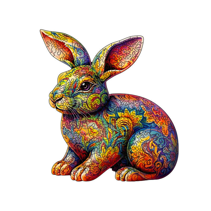 Irregular-Shaped Puzzle â€“ A3 Size (33Ã—43cm), 210-Piece Design, 4mm Thickness, Compact Packaging(Ceramic rabbit)