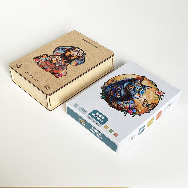 Irregular-Shaped Puzzle â€“ A3 Size (33Ã—43cm), 210-Piece Design, 4mm Thickness, Compact Packaging(Petal Teddy)