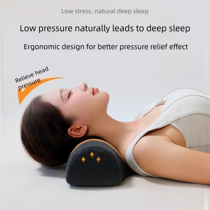 Dark Grey Cervical Support Pillow â€“ Memory Foam Core with Ergonomic Design for Neck Pain Relief and Deep Sleep