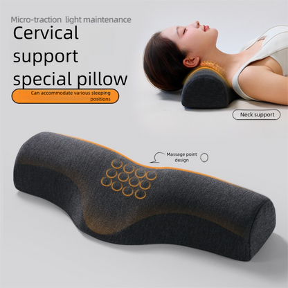 Dark Grey Cervical Support Pillow â€“ Memory Foam Core with Ergonomic Design for Neck Pain Relief and Deep Sleep