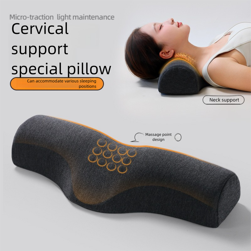 Pink Cervical Support Pillow â€“ Memory Foam Core with Ergonomic Design for Neck Pain Relief and Deep Sleep