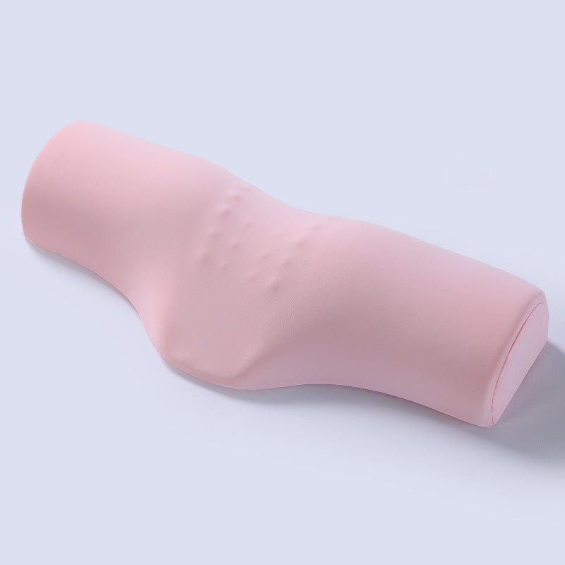 Pink Cervical Support Pillow â€“ Memory Foam Core with Ergonomic Design for Neck Pain Relief and Deep Sleep(Ice Silk Style)