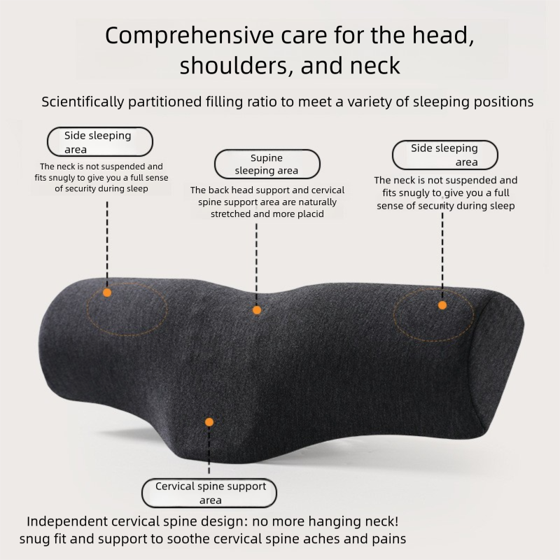 Pink Cervical Support Pillow â€“ Memory Foam Core with Ergonomic Design for Neck Pain Relief and Deep Sleep(Ice Silk Style)