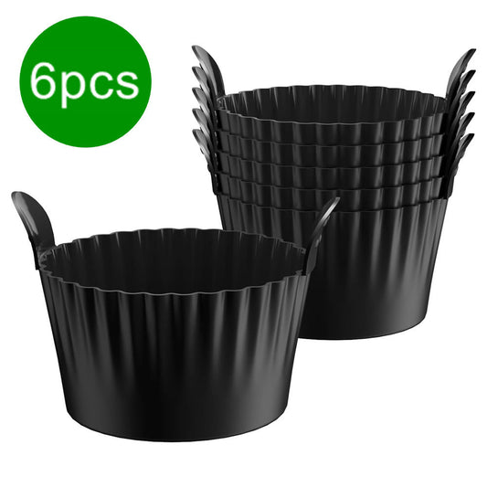 Black Silicone Egg Poaching Mold â€“ 6-Pack, Heat-Resistant, with Side Handles for Air Fryer, Oven, Microwave and Multi-Cooker Use