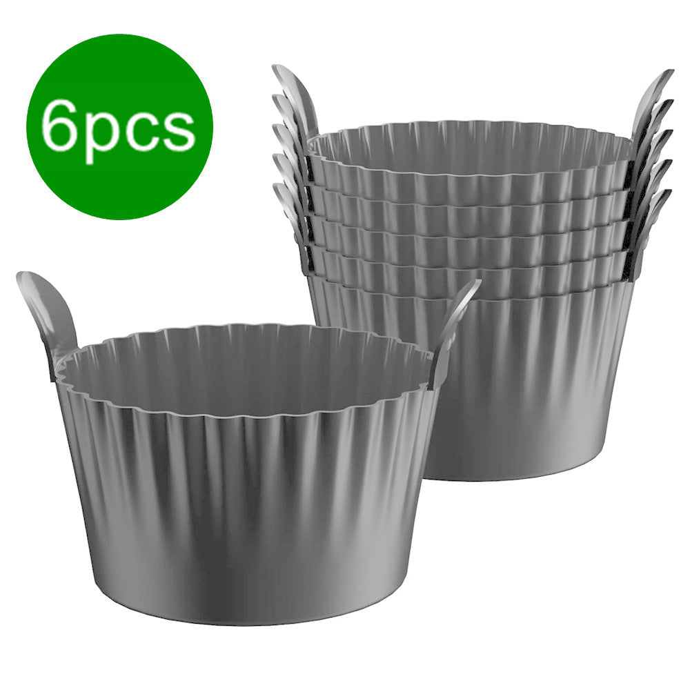 Grey Silicone Egg Poaching Mold â€“ 6-Pack, Heat-Resistant, with Side Handles for Air Fryer, Oven, Microwave and Multi-Cooker Use