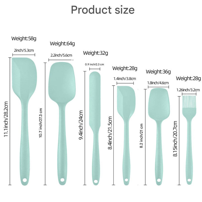 6-Piece Black Silicone Spatula Set â€“ Heat-Resistant, Non-Scratch Kitchen Tools with Integrated Metal Reinforcement, Dishwasher Safe, for Cooking, Mixing, and Baking