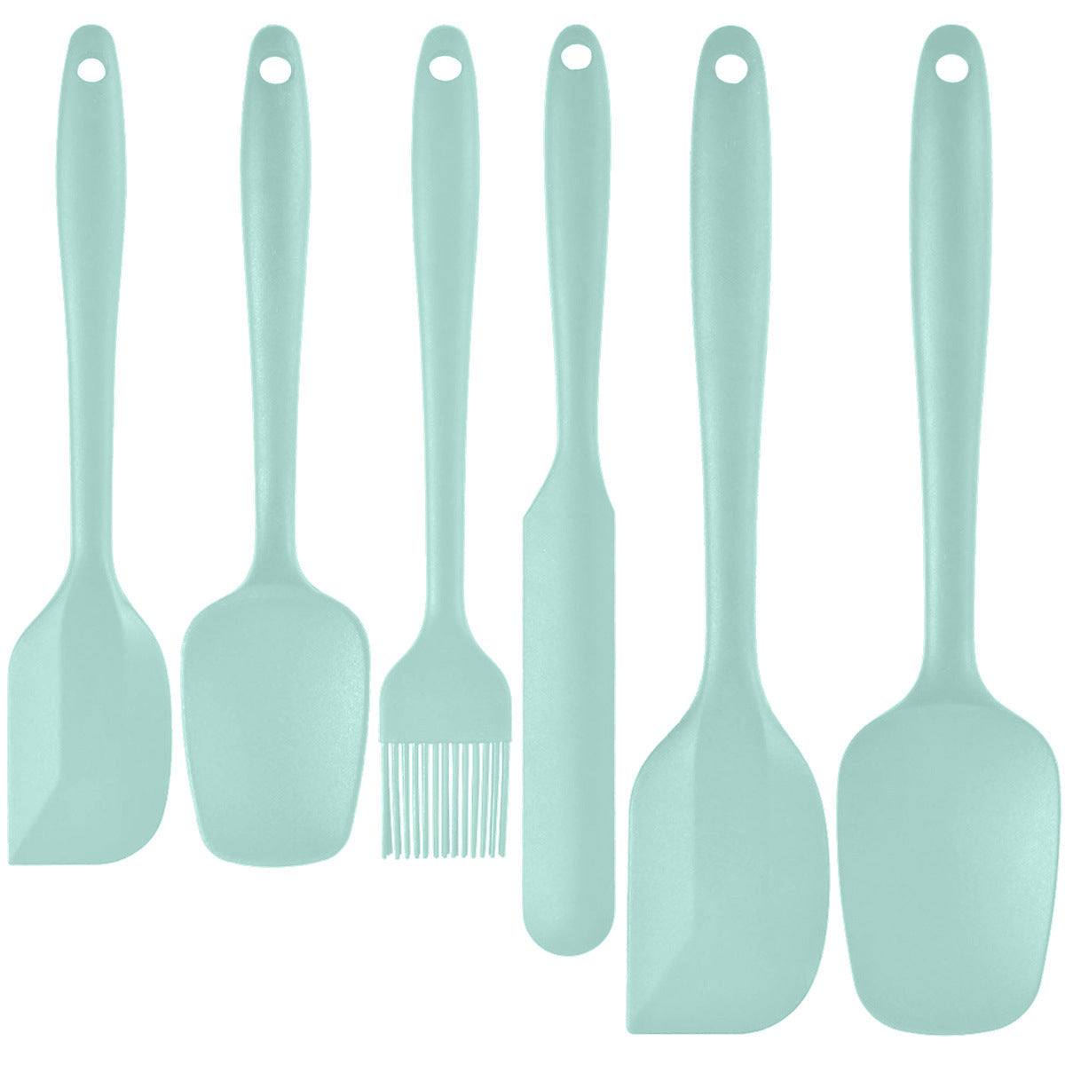 6-Piece Green Silicone Spatula Set â€“ Heat-Resistant, Non-Scratch Kitchen Tools with Integrated Metal Reinforcement, Dishwasher Safe, for Cooking, Mixing, and Baking