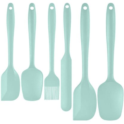 6-Piece Green Silicone Spatula Set â€“ Heat-Resistant, Non-Scratch Kitchen Tools with Integrated Metal Reinforcement, Dishwasher Safe, for Cooking, Mixing, and Baking