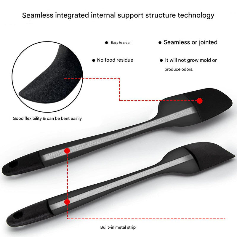6-Piece Pink Silicone Spatula Set â€“ Heat-Resistant, Non-Scratch Kitchen Tools with Integrated Metal Reinforcement, Dishwasher Safe, for Cooking, Mixing, and Baking