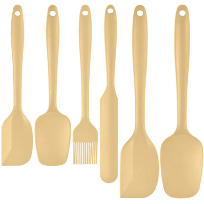 6-Piece Yellow Silicone Spatula Set â€“ Heat-Resistant, Non-Scratch Kitchen Tools with Integrated Metal Reinforcement, Dishwasher Safe, for Cooking, Mixing, and Baking