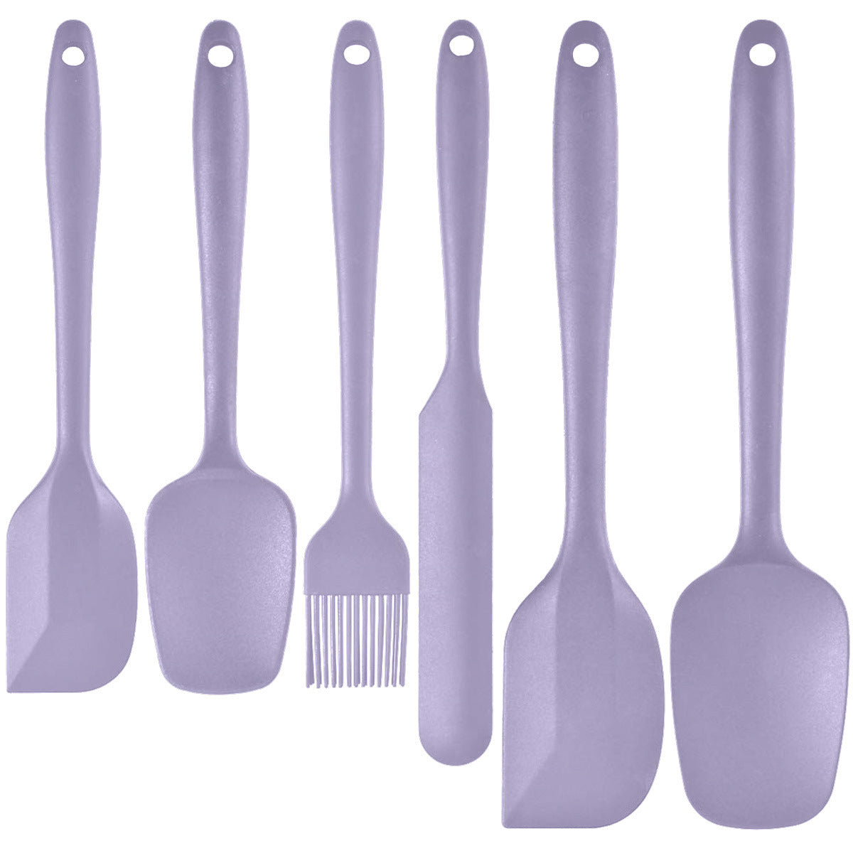 6-Piece Purple Silicone Spatula Set â€“ Heat-Resistant, Non-Scratch Kitchen Tools with Integrated Metal Reinforcement, Dishwasher Safe, for Cooking, Mixing, and Baking