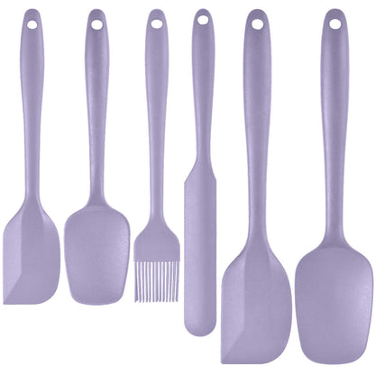 6-Piece Purple Silicone Spatula Set â€“ Heat-Resistant, Non-Scratch Kitchen Tools with Integrated Metal Reinforcement, Dishwasher Safe, for Cooking, Mixing, and Baking