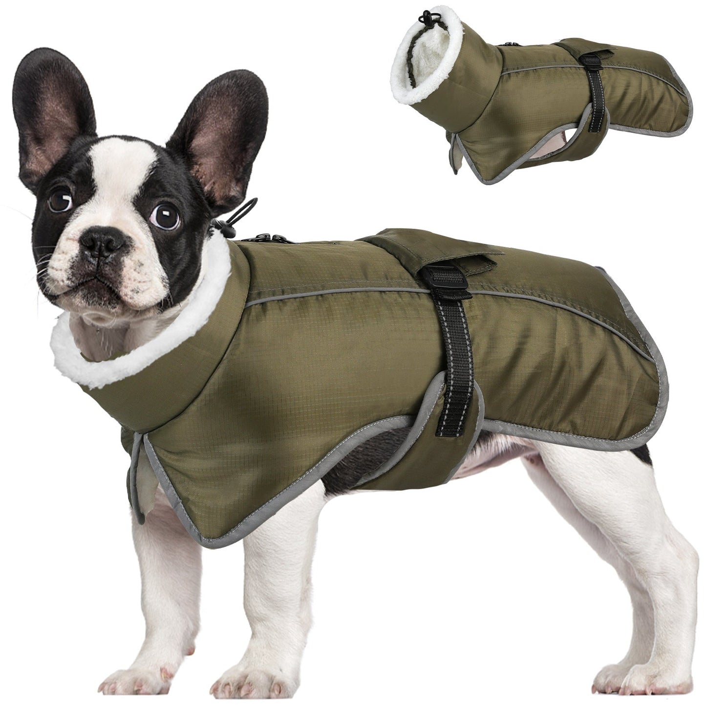 Blue Dog Winter Jacket â€“ Warm, Windproof & Waterproof Pet Coat with Fleece Lining and Reflective Strips for Cold Weather(Size: 2XL)
