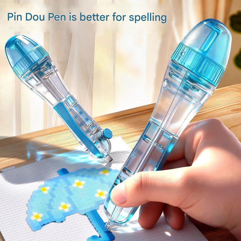 Pink and blue 2-piece set Press-Release Bead Pen for 2.6mm Pixel Art â€“ DIY Craft Tool for Hama Beads and Fuse Beads Projects (Beads Not Included)