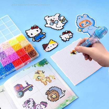 Pink and blue 2-piece set Press-Release Bead Pen for 2.6mm Pixel Art â€“ DIY Craft Tool for Hama Beads and Fuse Beads Projects (Beads Not Included)